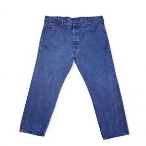 Levis 501 Jeans Mens 42x30 Blue Button Fly Straight Leg Denim W42 L29